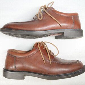 Johnston & Murphy Cognac Leather Derby Shoes 9.5W Oxford Style VGUC